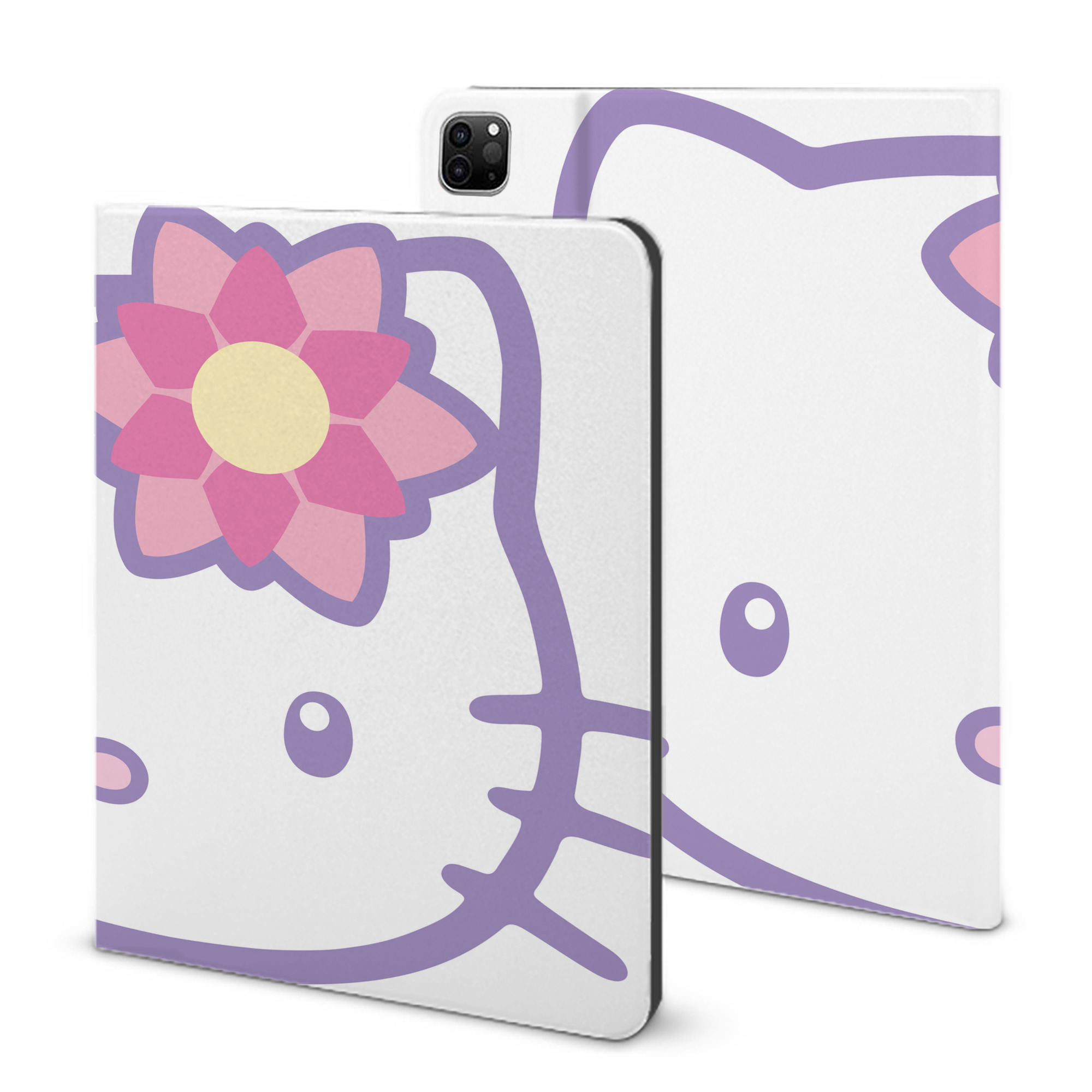 （画像用） Hello Kitty ハローキティ IPad ケース ブック型 PUレザー TPU 耐衝撃 軽量 薄型 ペン収納なし 全面保護 IPad 各モデル対応